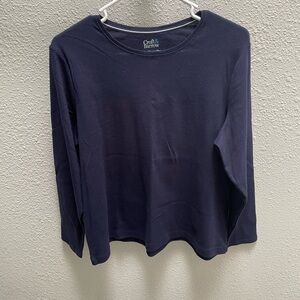 ❤️‍🔥3/$27❤️‍🔥Croft & Barrow Petite Long Sleeve Top - Size: PXXL - Navy Blue
